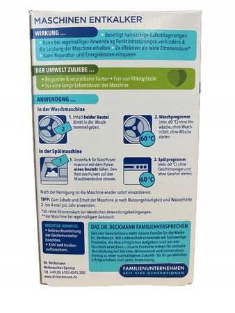 Dr. Beckmann Odkamieniacz w proszku do pralek i zmywarek