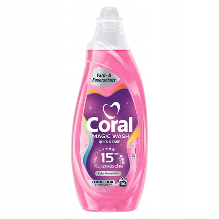 Coral Magic Wash Ochrona Kolorów - Płyn do prania z Niemiec - 840ml/21 prań