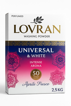 LOVRAN UNIVERSAL & WHITE Uniwersalny Proszek do Prania Białego 2,5kg 50prań