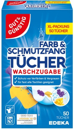 Chusteczki do prania wyłapujące kolor G&G 50 szt.