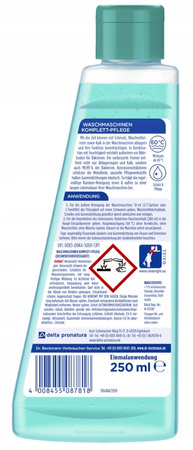 DR. BECKMANN NIEMIECKI ŚRODEK PŁYN DO CZYSZCZENIA PRALKI KOMPLEKSOWY 250ml