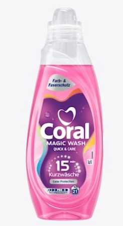 Coral Magic Wash Ochrona Kolorów - Płyn do prania z Niemiec - 840ml/21 prań