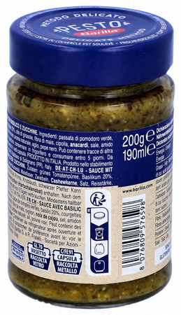 Barilla Pesto Bazylia Cukinia sos do makaronu grzanek 200g włoski