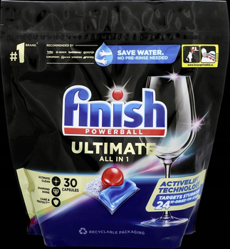 KAPSUŁKI DO ZMYWARKI FINISH POWERBALL ULTIMATE ALL IN 1 30szt(2x15szt)