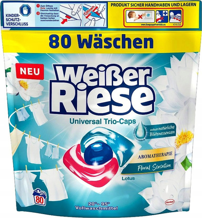 Kapsułki do prania Weisser Riese Universal Trio-Caps lotos 80 szt.