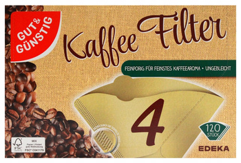 Gut&Gunstig Filtry do Kawy Rozmiar 4 120 sztuk