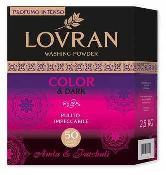 LOVRAN COLOR & DARK Proszek do Prania Kolorów i Czarnego 2,5kg 50prań Amla