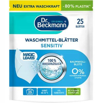 Dr Beckmann Waschmittel Magic Leaves Sensitiv 25szt Listki do Prania DE